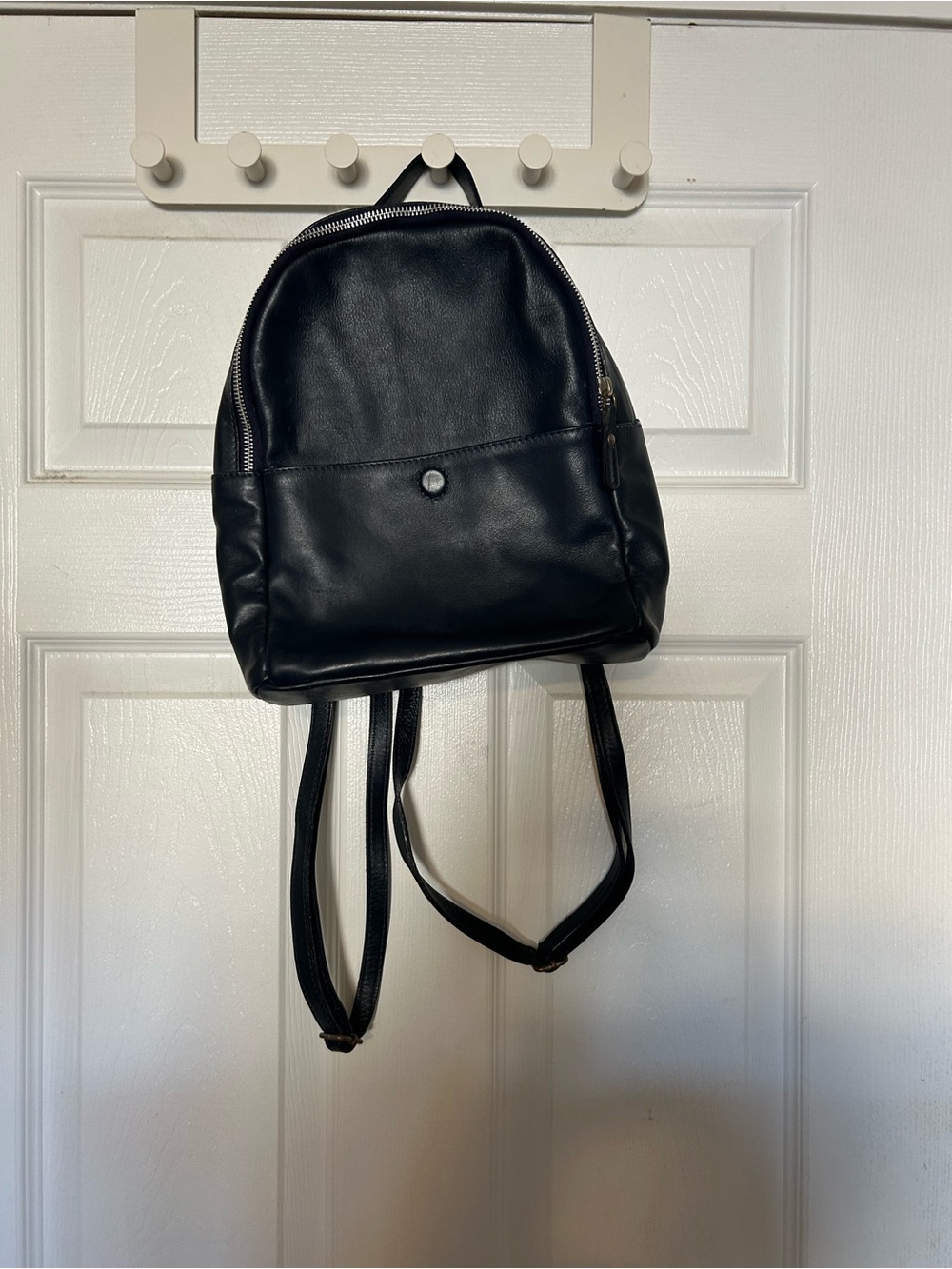 American Eagle Outfitters Black Mini Genuine Leather Backpack